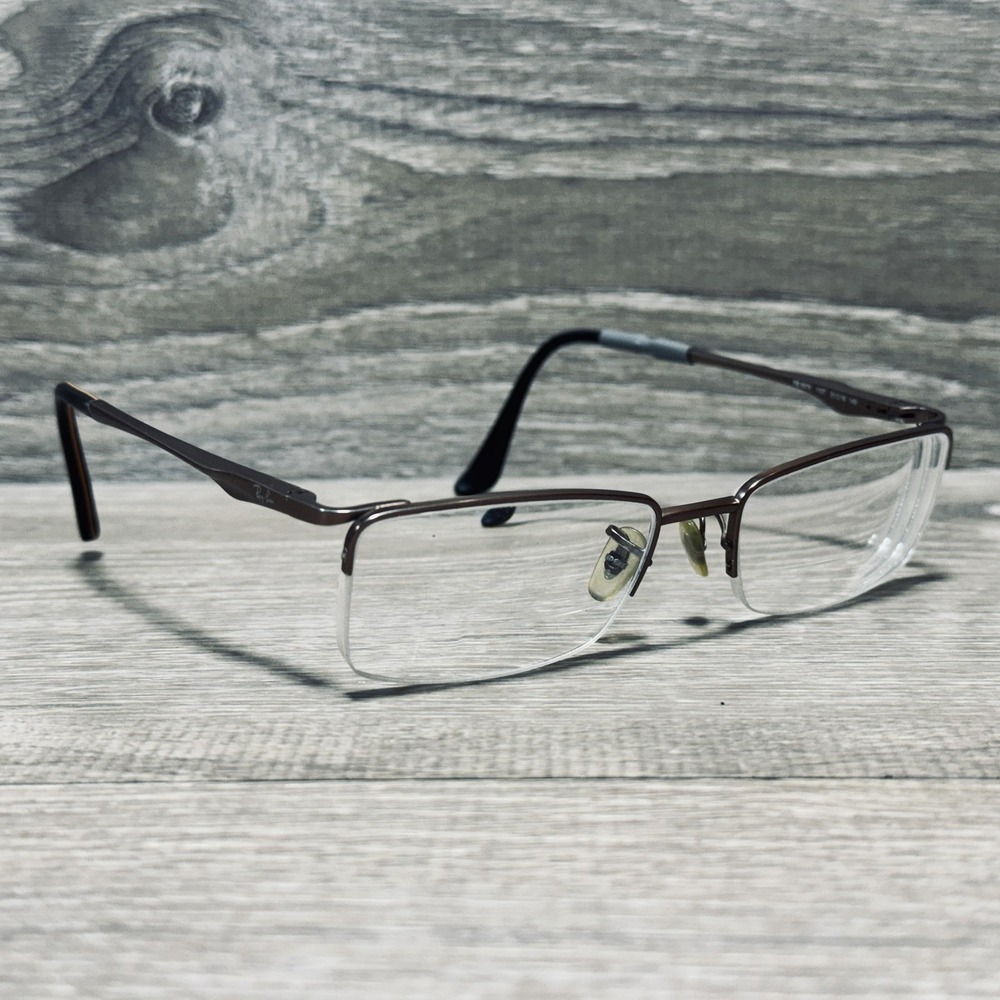 Ray-Ban RB 8678‎ 1107 Frames Only Mens 51-18-140 Brown Titanium Half Rim